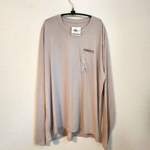 NWT RepYourWater Men's Long‎ Sleeve Shirt in Light Gray, Size XXL